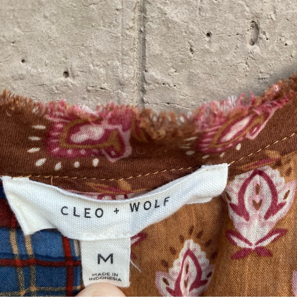 Cleo + Wolf Bogata Patchwork Printed Top Size Med… - image 7